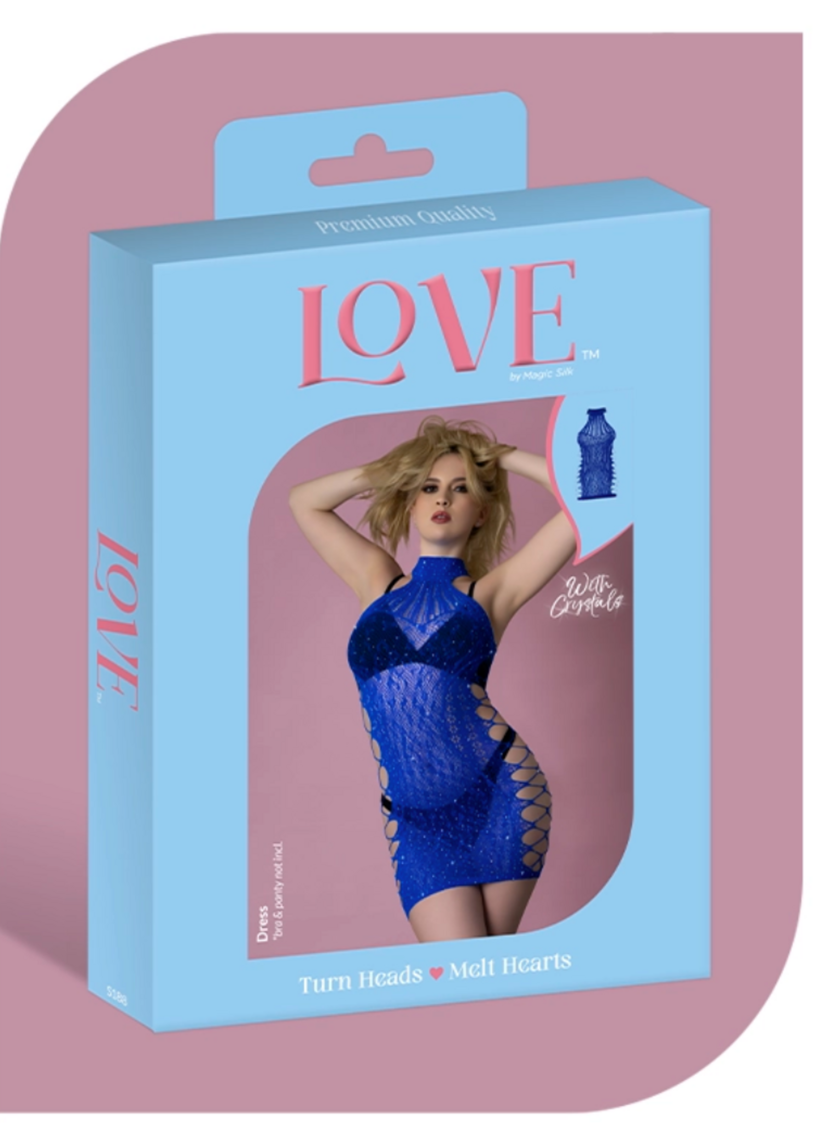 Magic Silk Love Rhinestone Crystal Dress - O/S