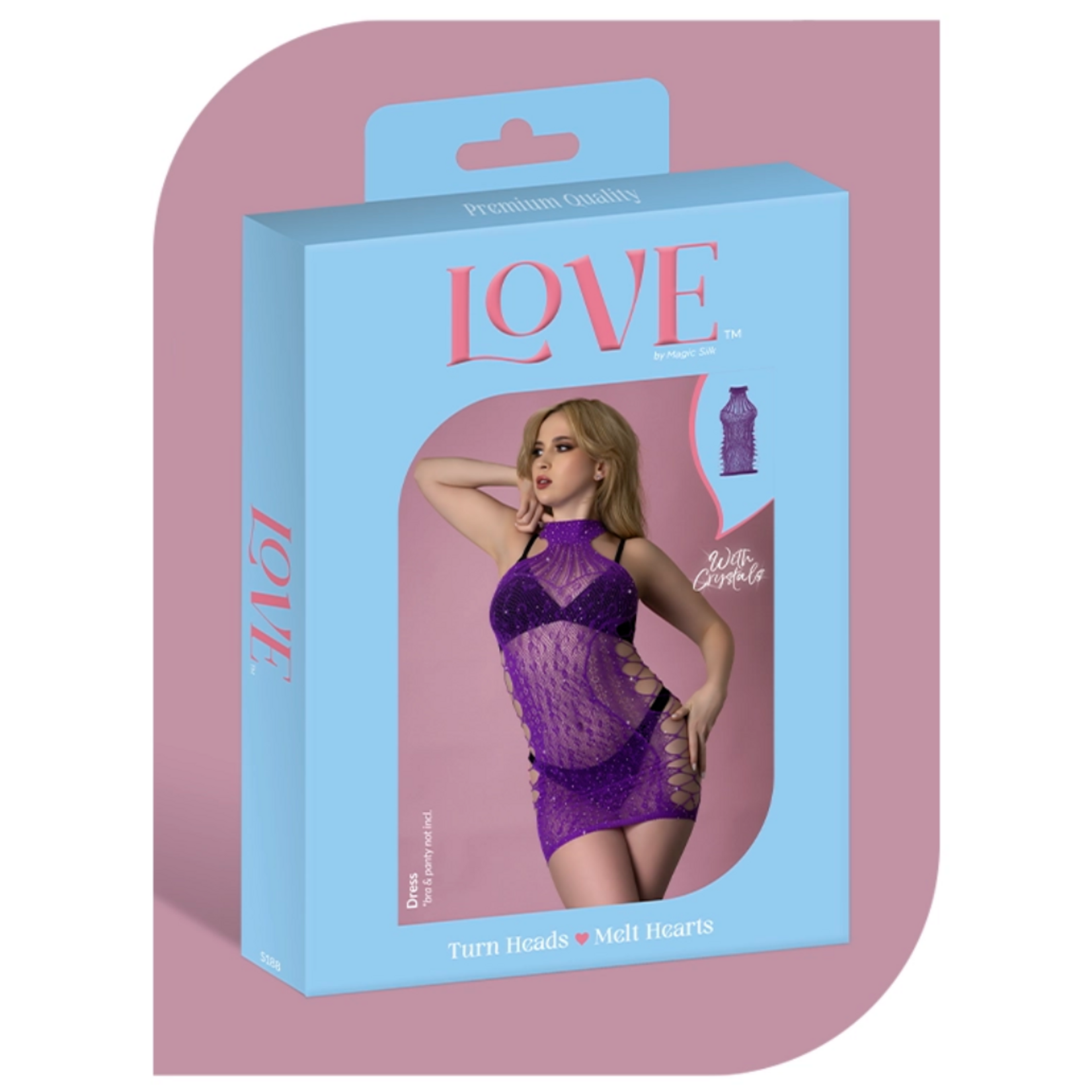 Magic Silk Love Rhinestone Crystal Dress - O/S
