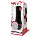 Envy Envy Toys Squeezable Clear Clutch Vibrating Discreet Textured Stroker - Black