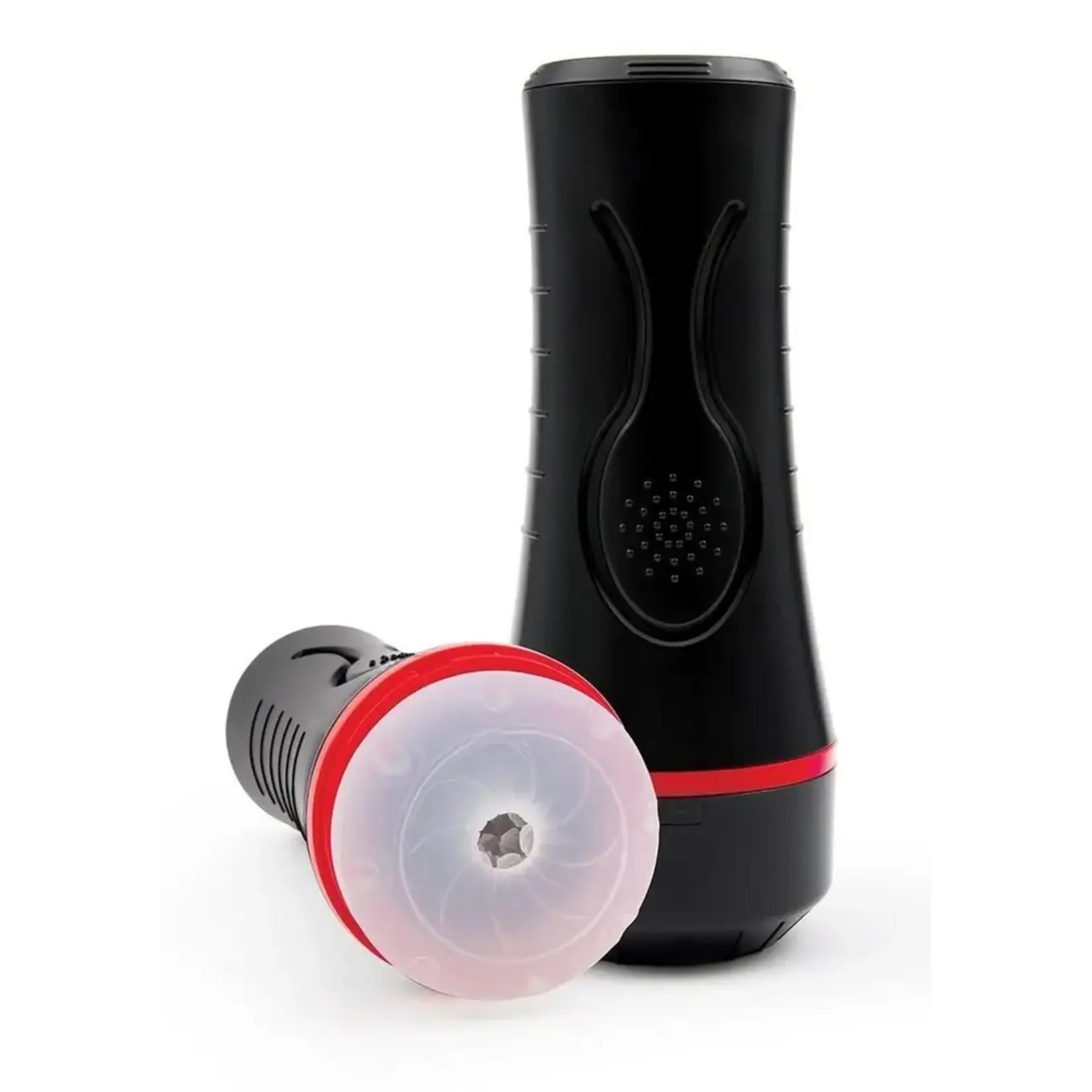 Envy Envy Toys Squeezable Clear Clutch Vibrating Discreet Textured Stroker - Black