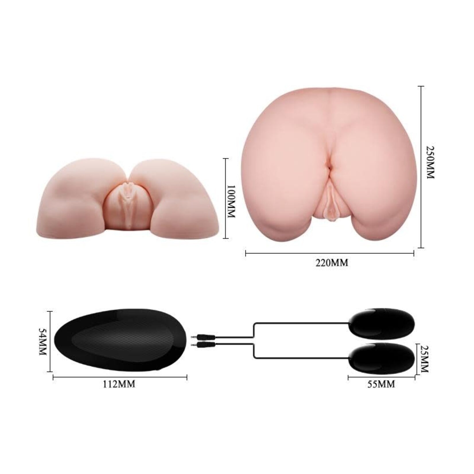 Pretty Love Crazy Bull the Realistic Skin-Like Texture Vagina and Anal Masturbator Busty Butt and Vibration