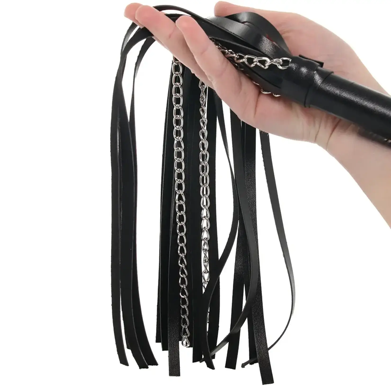 Sportsheets Sex & Mischief Shadow Chain Flogger Black/Silver