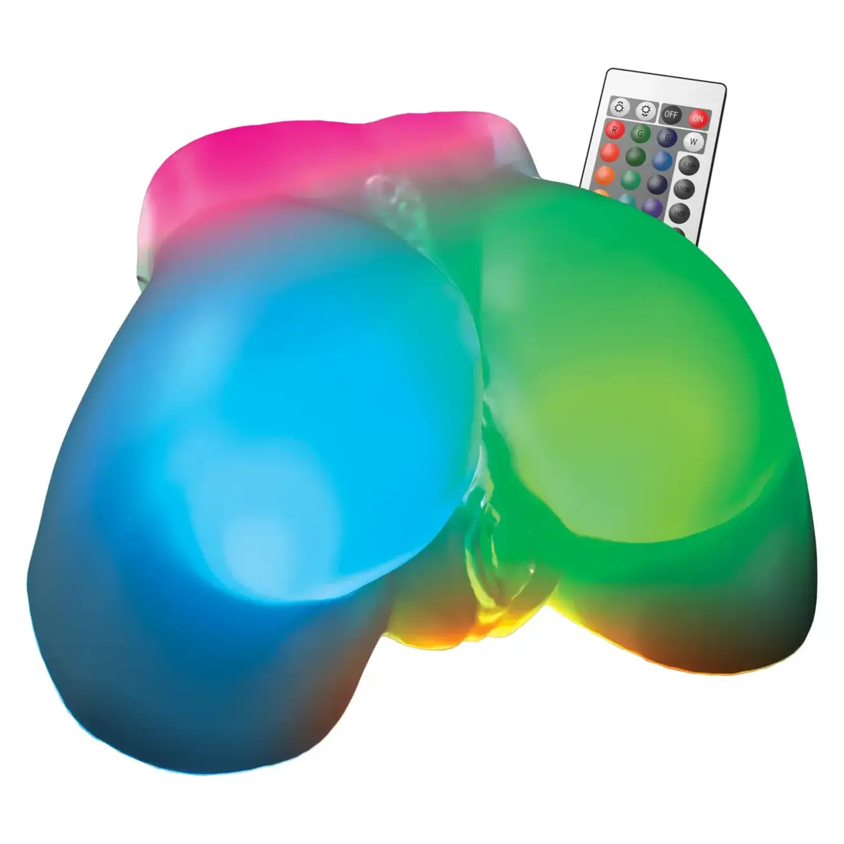 Pipedream PDX Elite Go-Go Booty LED Mega Rechargeable Masturbator - Pussy/Ass - Multicolor