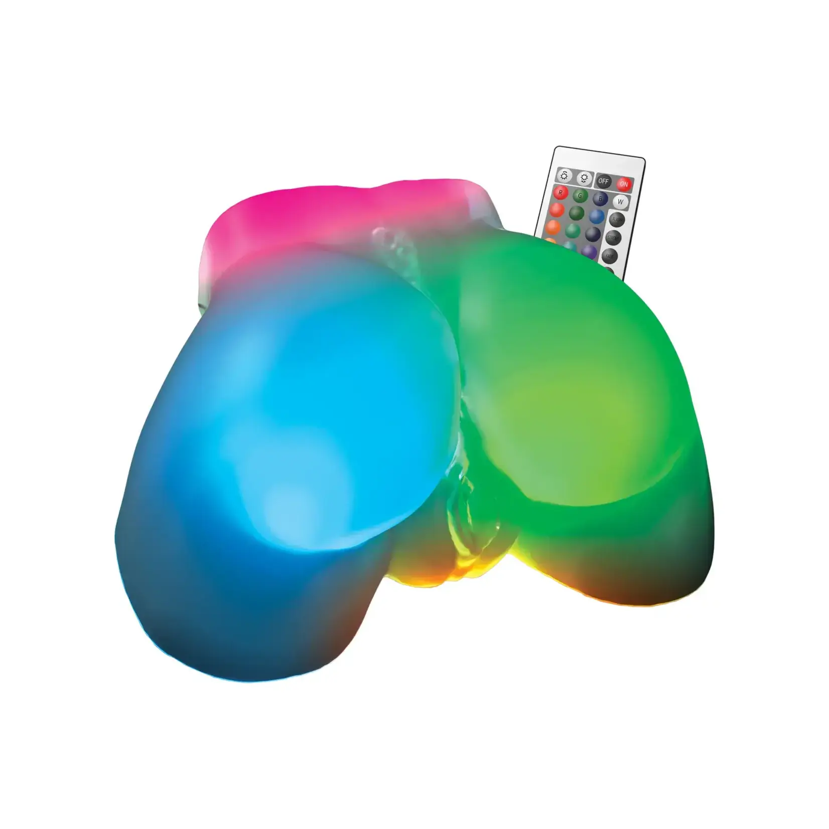Pipedream PDX Elite Go-Go Booty LED Mega Rechargeable Masturbator - Pussy/Ass - Multicolor
