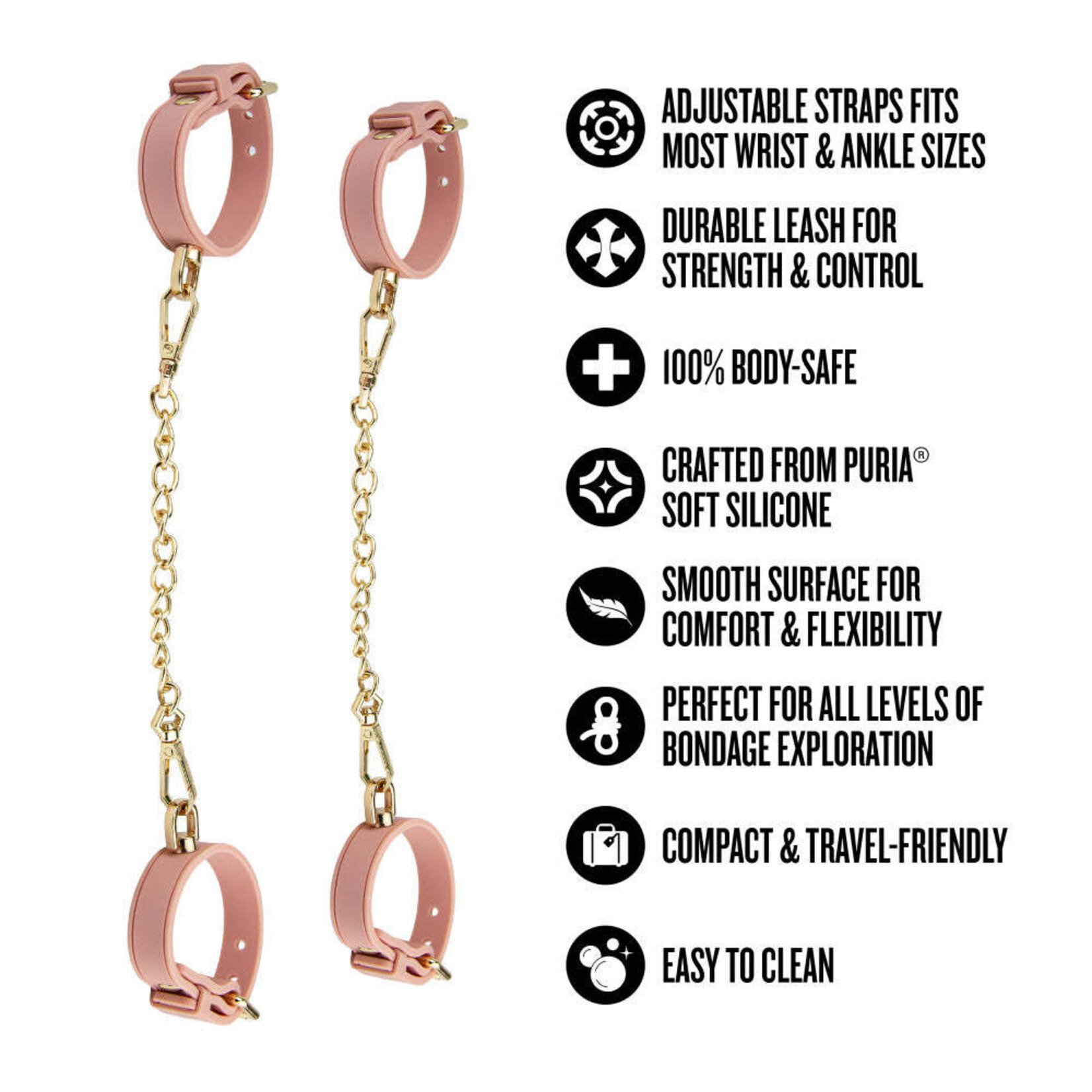 Blush Temptasia Ardor Wrist & Ankle Restraints Pink