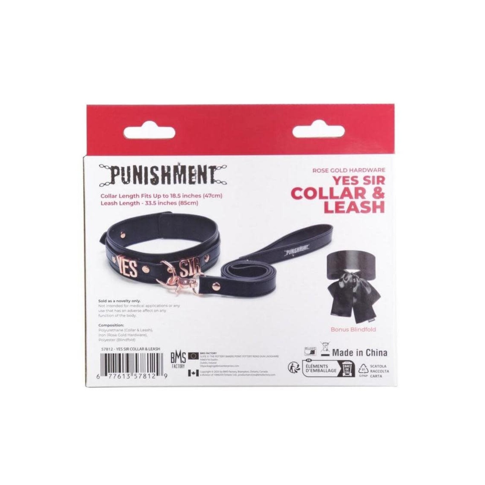 BMS Factory Punishment Yes Sir Collar/Leash - Rose Gold