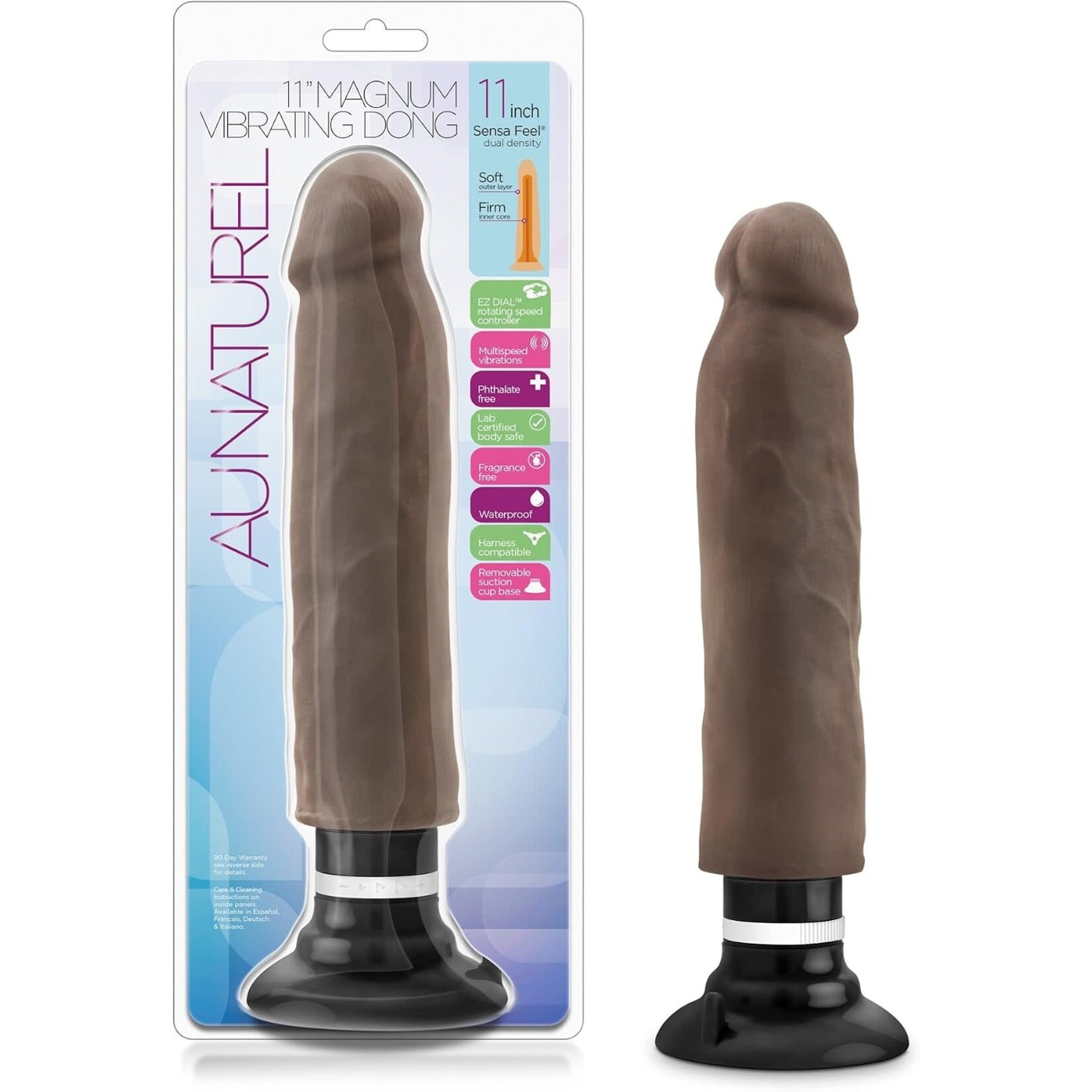 Blush Novelties Au Naturel Sensa Feel 11" Magnum Vibrating Dong