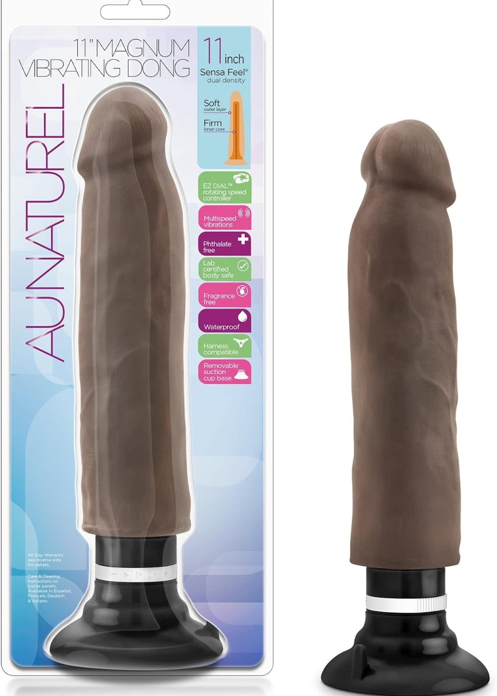 Blush Novelties Au Naturel Sensa Feel 11" Magnum Vibrating Dong