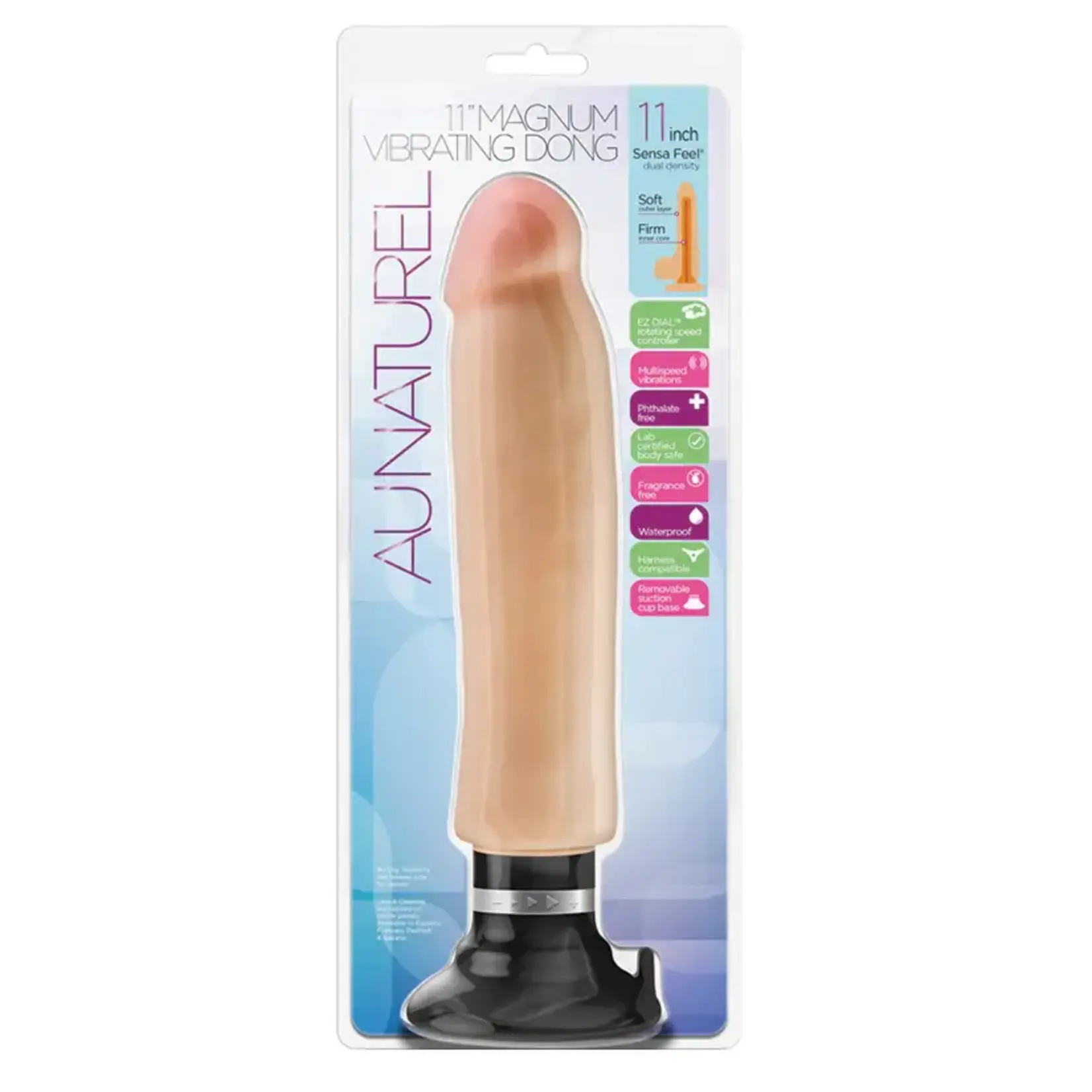 Blush Novelties Au Naturel Sensa Feel 11" Magnum Vibrating Dong