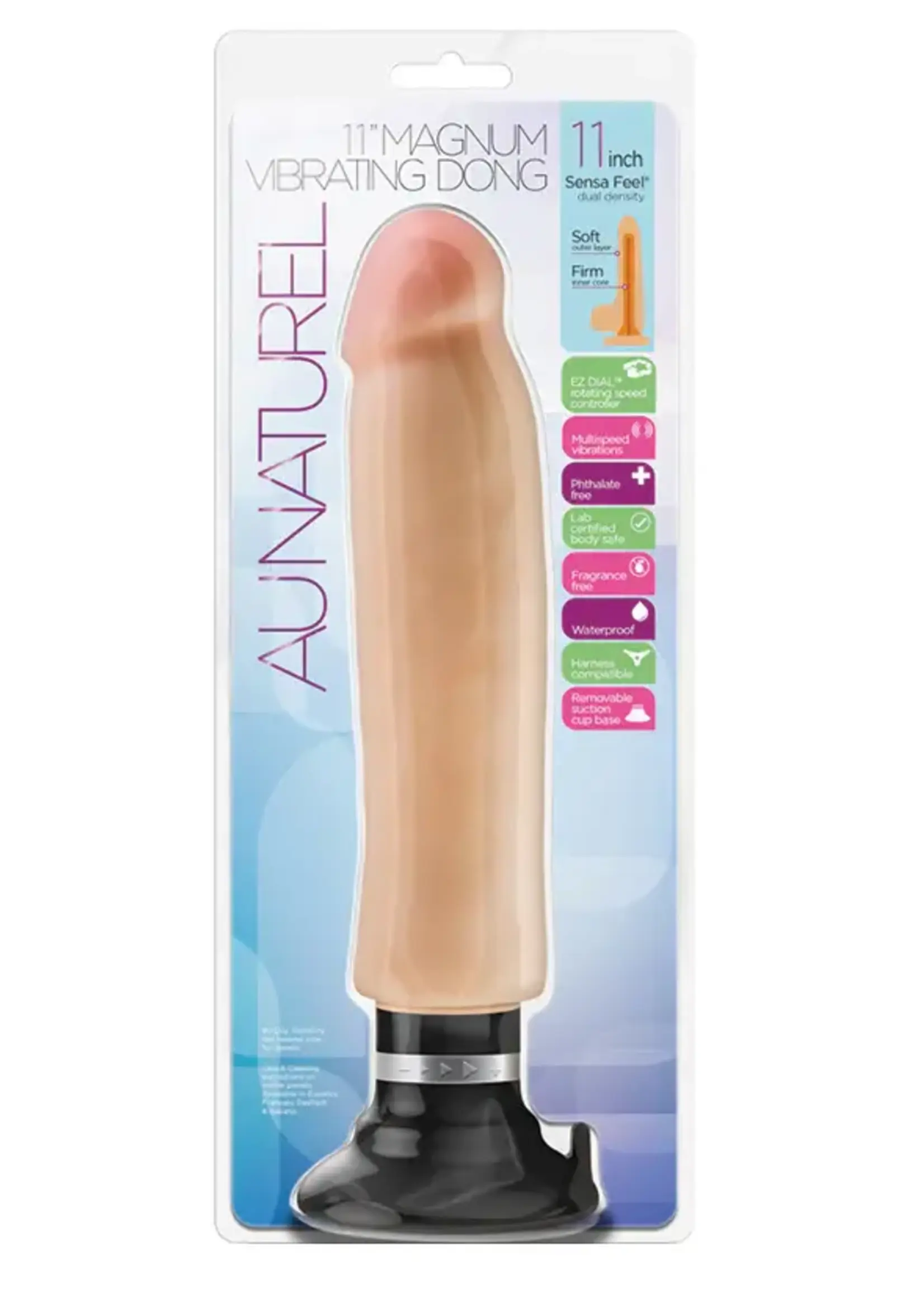 Blush Novelties Au Naturel Sensa Feel 11" Magnum Vibrating Dong