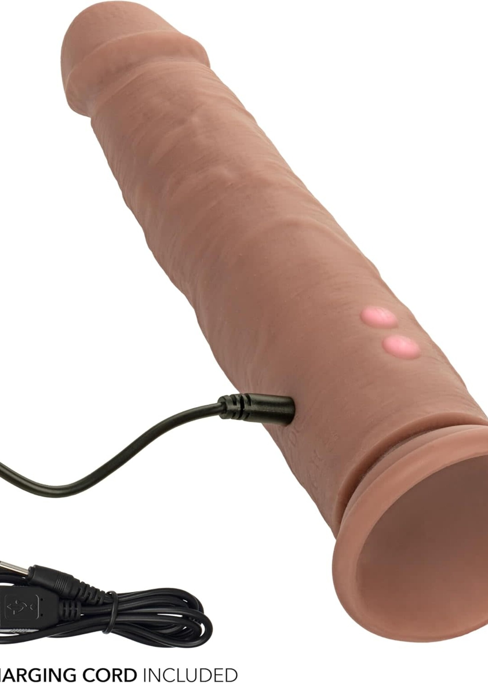 Calexotics Rechargeable Vibrating and Thrusting Silicone Studs - Brown
