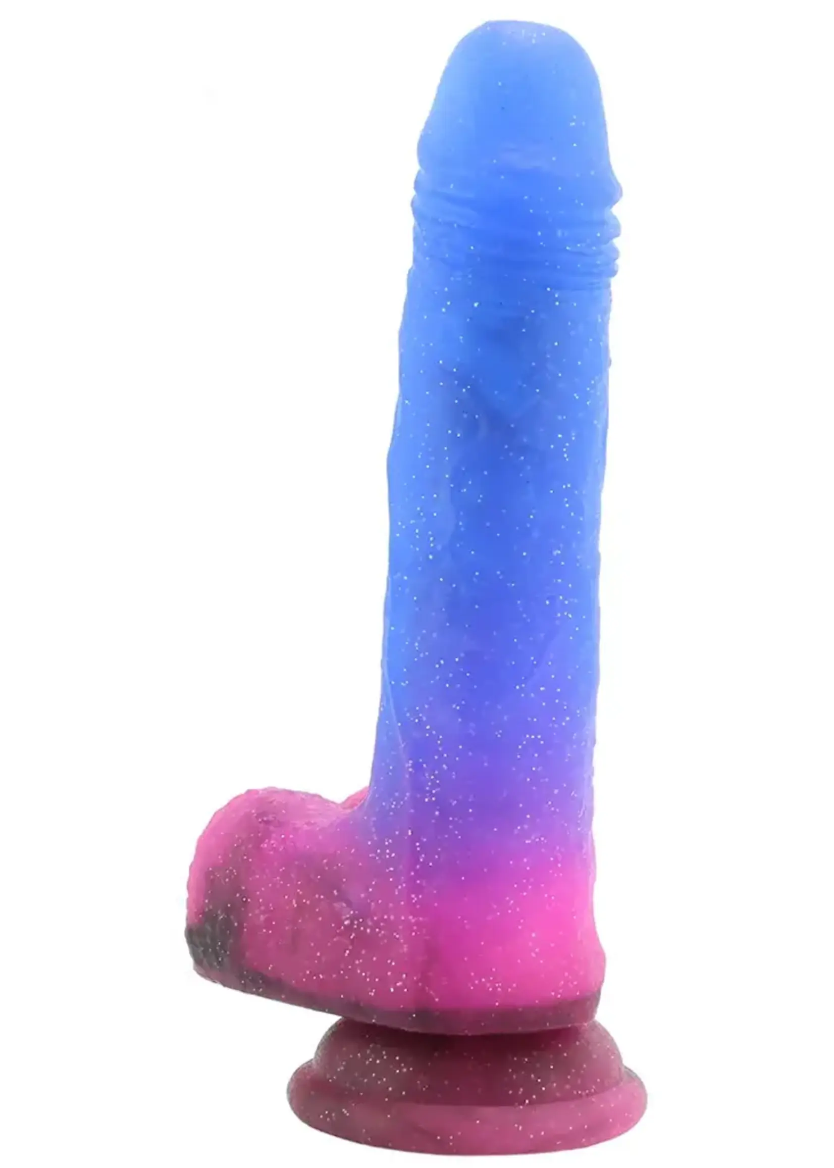 Calexotics Naughty Bits Ombre Hombre Rechargeable Silicone Vibrating Dildo - Multicolored
