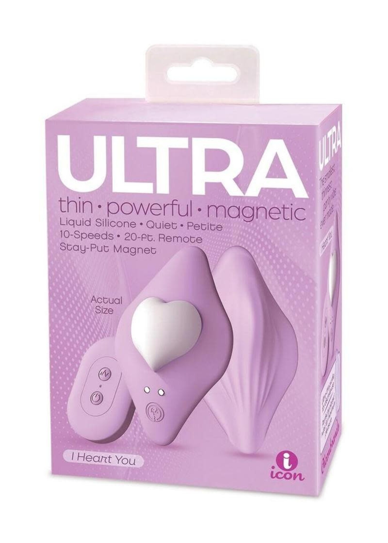 Icon Brands Ultra Rechargeable Silicone Panty Vibe with Remote Control