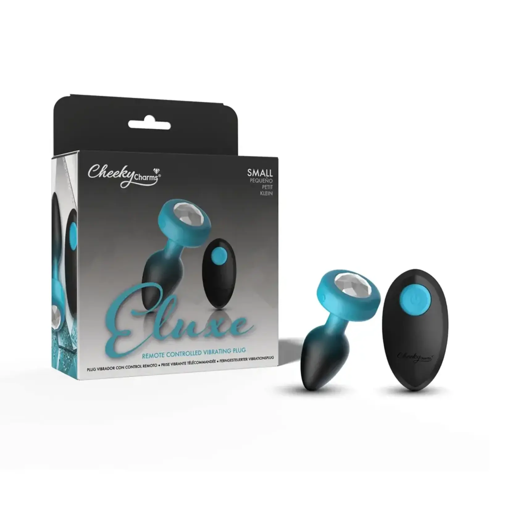 Viben Eluxe Vibrating Clr Gem Bluombre Plug With Remote