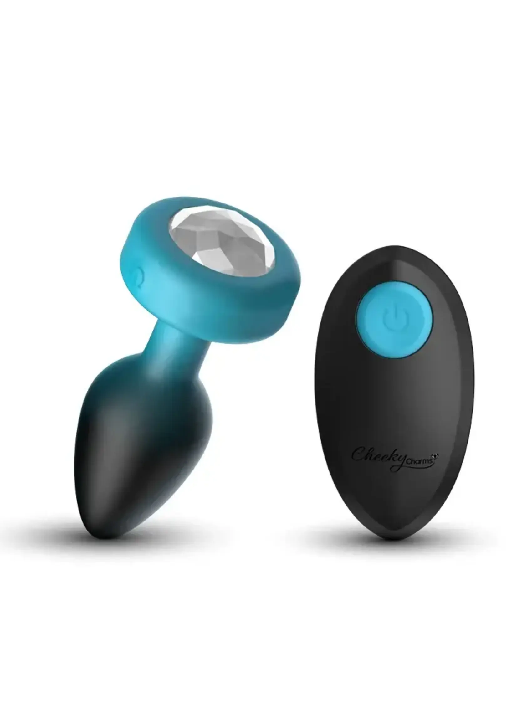 Viben Eluxe Vibrating Clr Gem Bluombre Plug With Remote