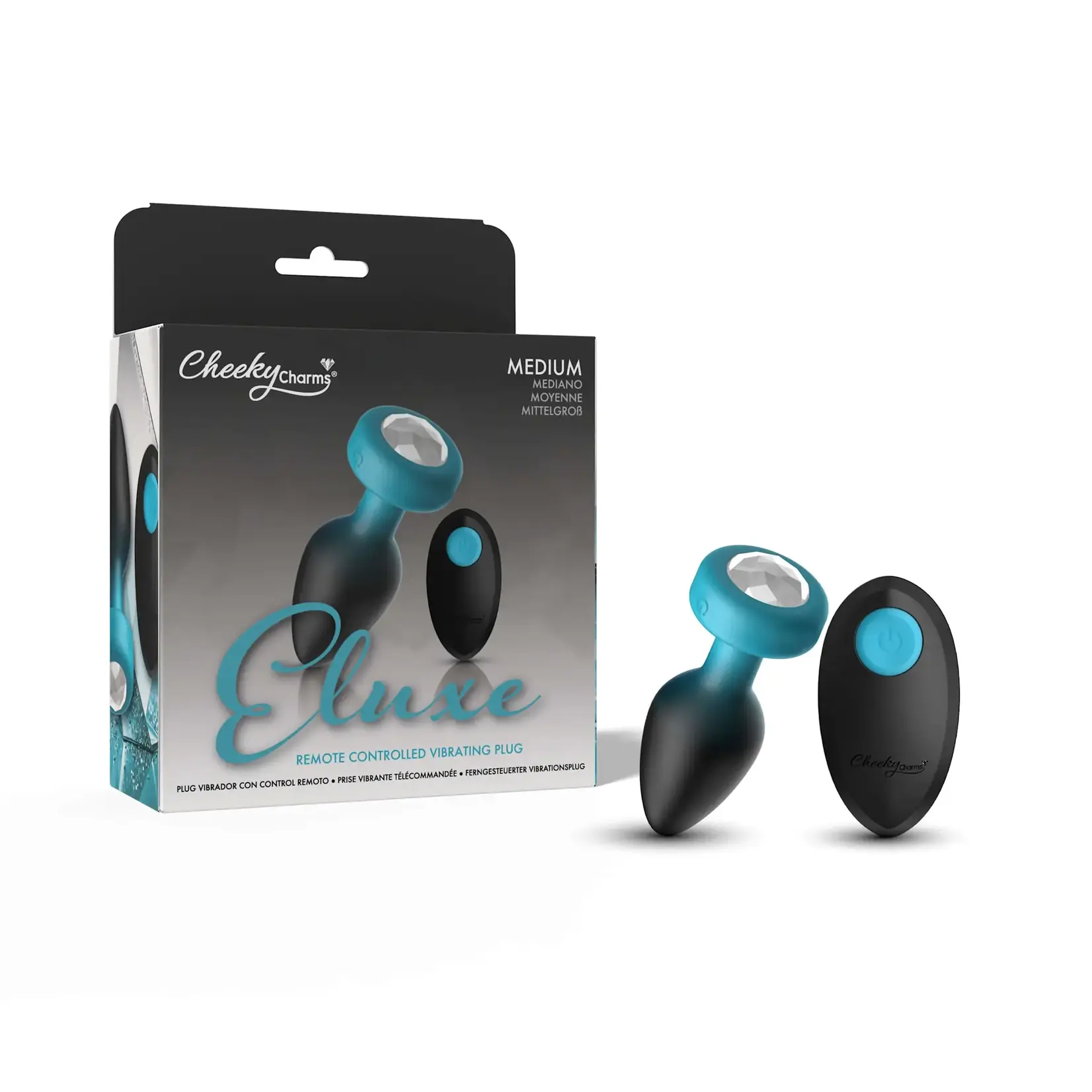 Viben Eluxe Vibrating Clr Gem Bluombre Plug With Remote