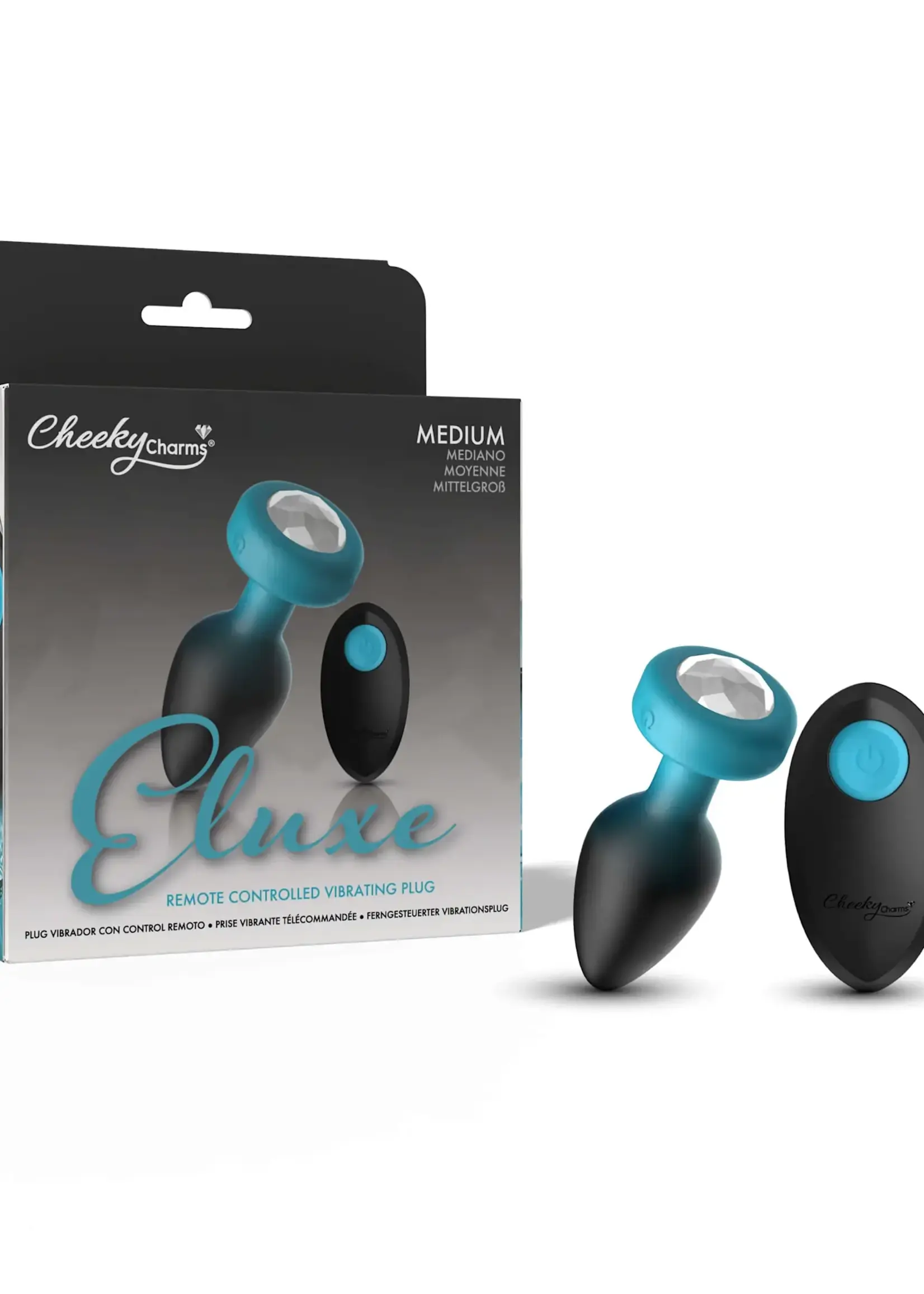 Viben Eluxe Vibrating Clr Gem Bluombre Plug With Remote