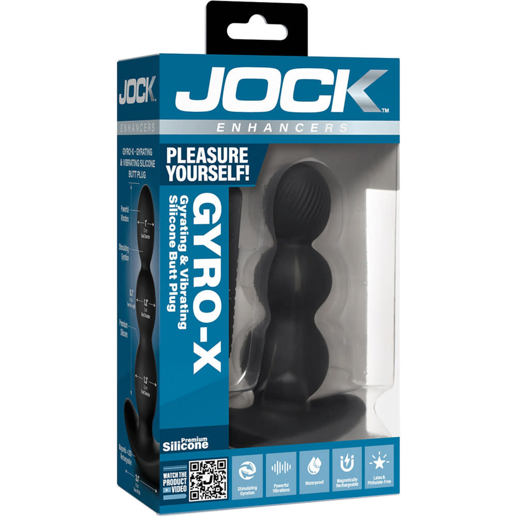 Curve Toys Jock Enhancers Gryo-X Gyrating & Vibrating Silicone Butt Plug