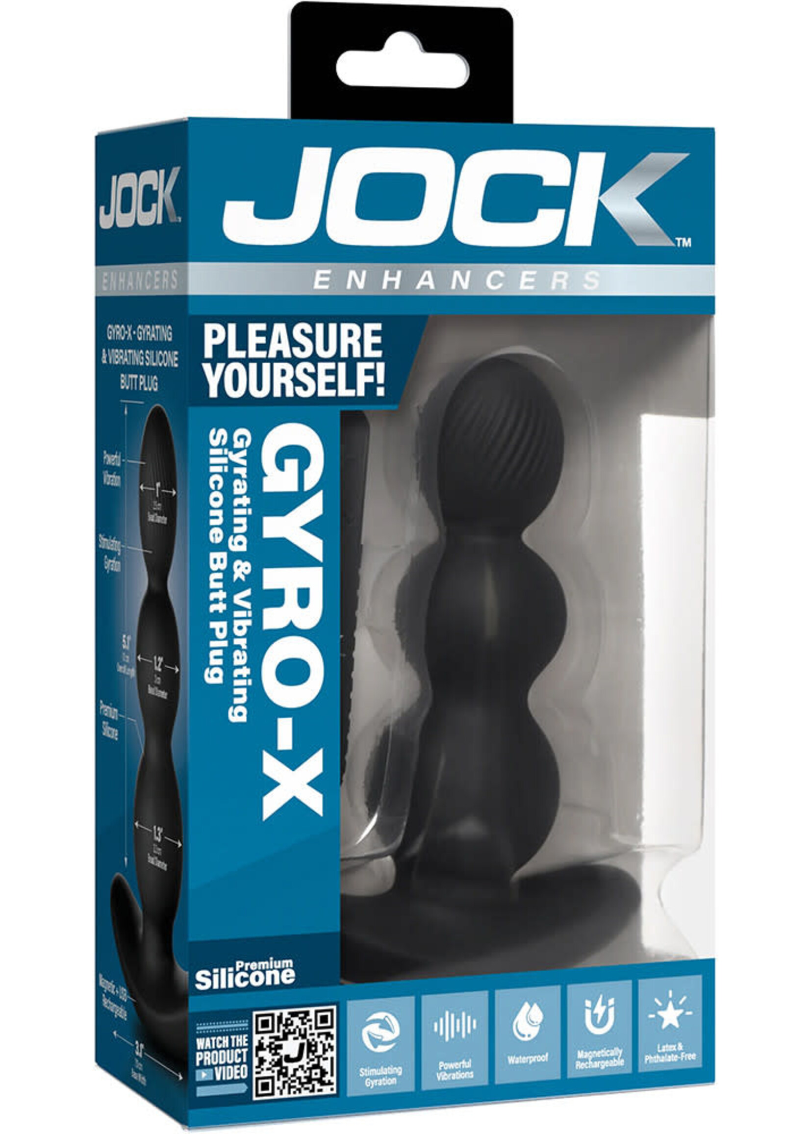 Curve Toys Jock Enhancers Gryo-X Gyrating & Vibrating Silicone Butt Plug