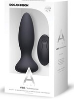 Doc Johnson A-Play Vibe Adventurous Rechargeable Silicone Anal Plug With Remote Black
