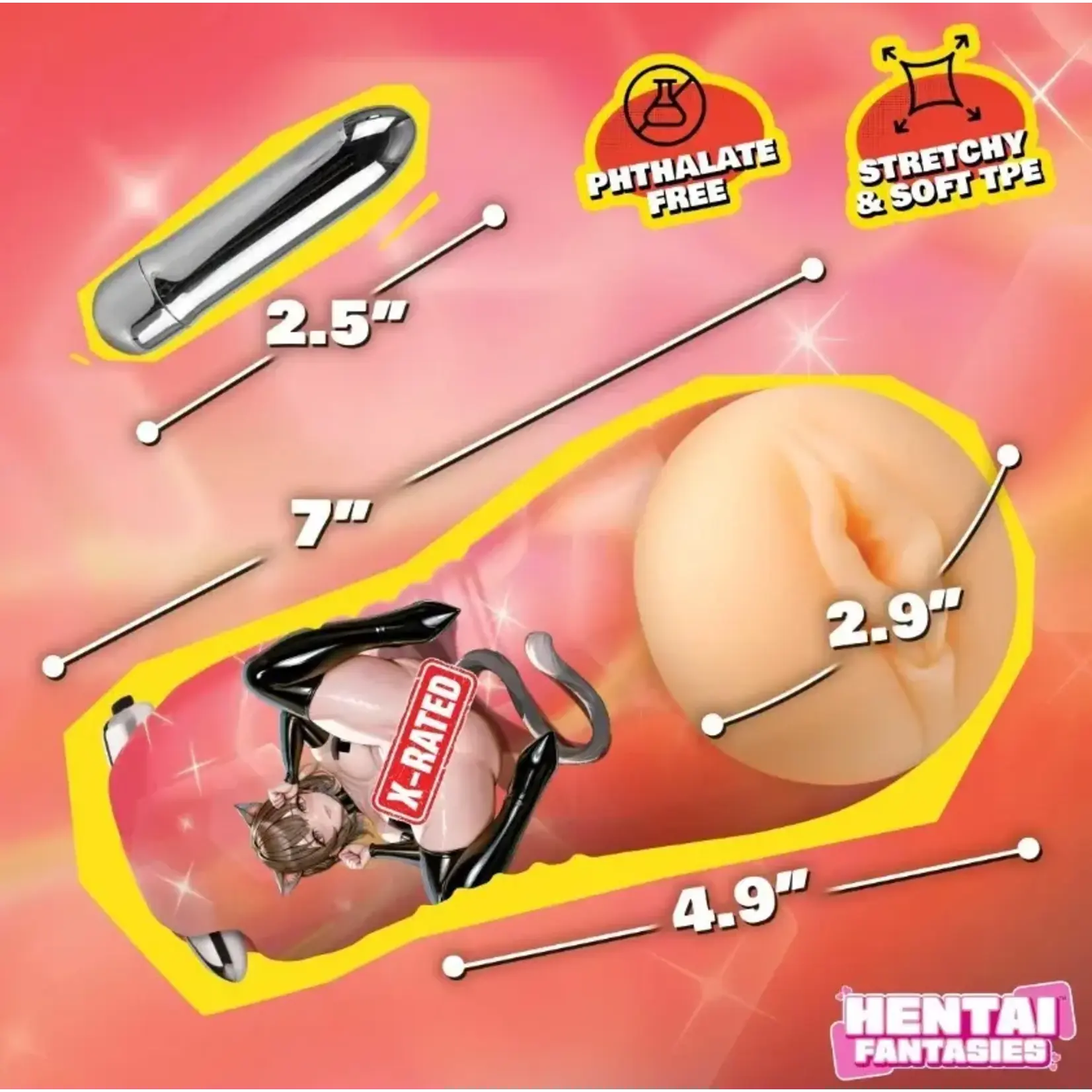 XR Brands Mochi the Cat Girl Pussy Masturbator - Beige