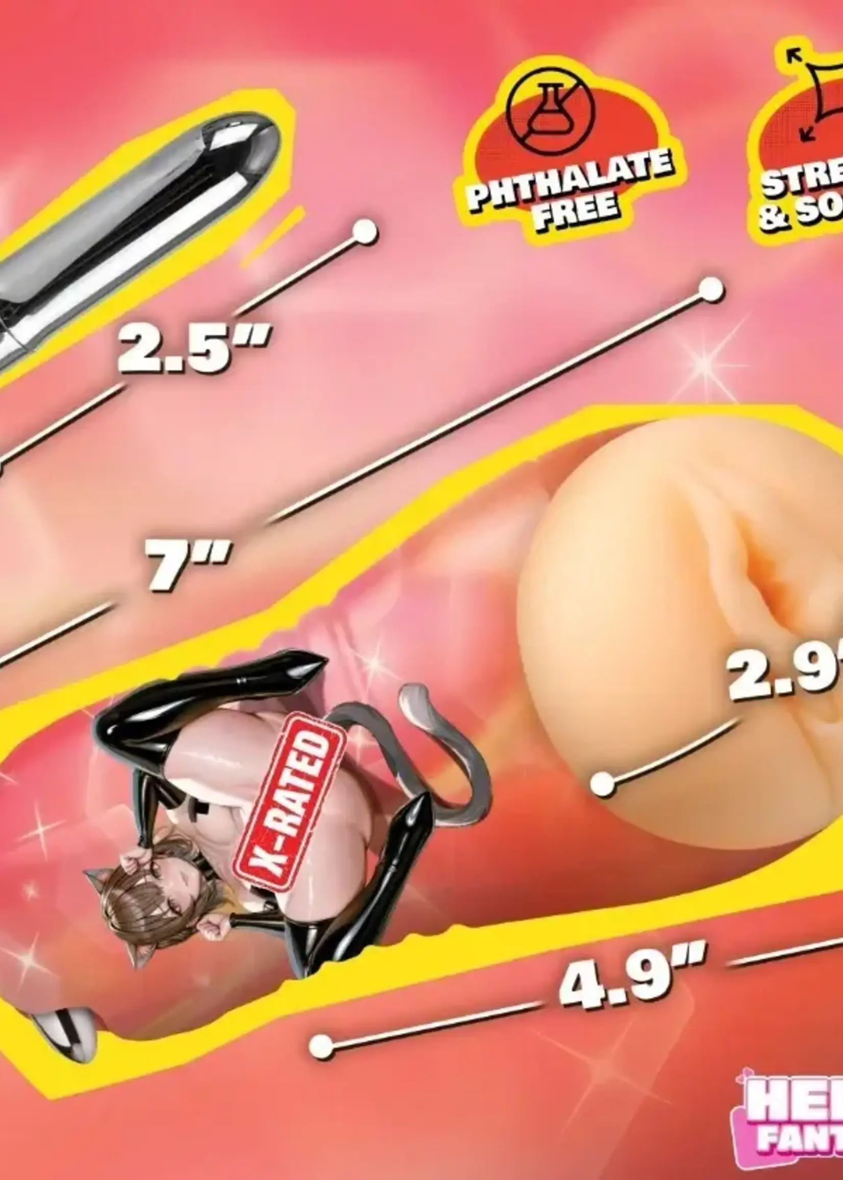 XR Brands Mochi the Cat Girl Pussy Masturbator - Beige