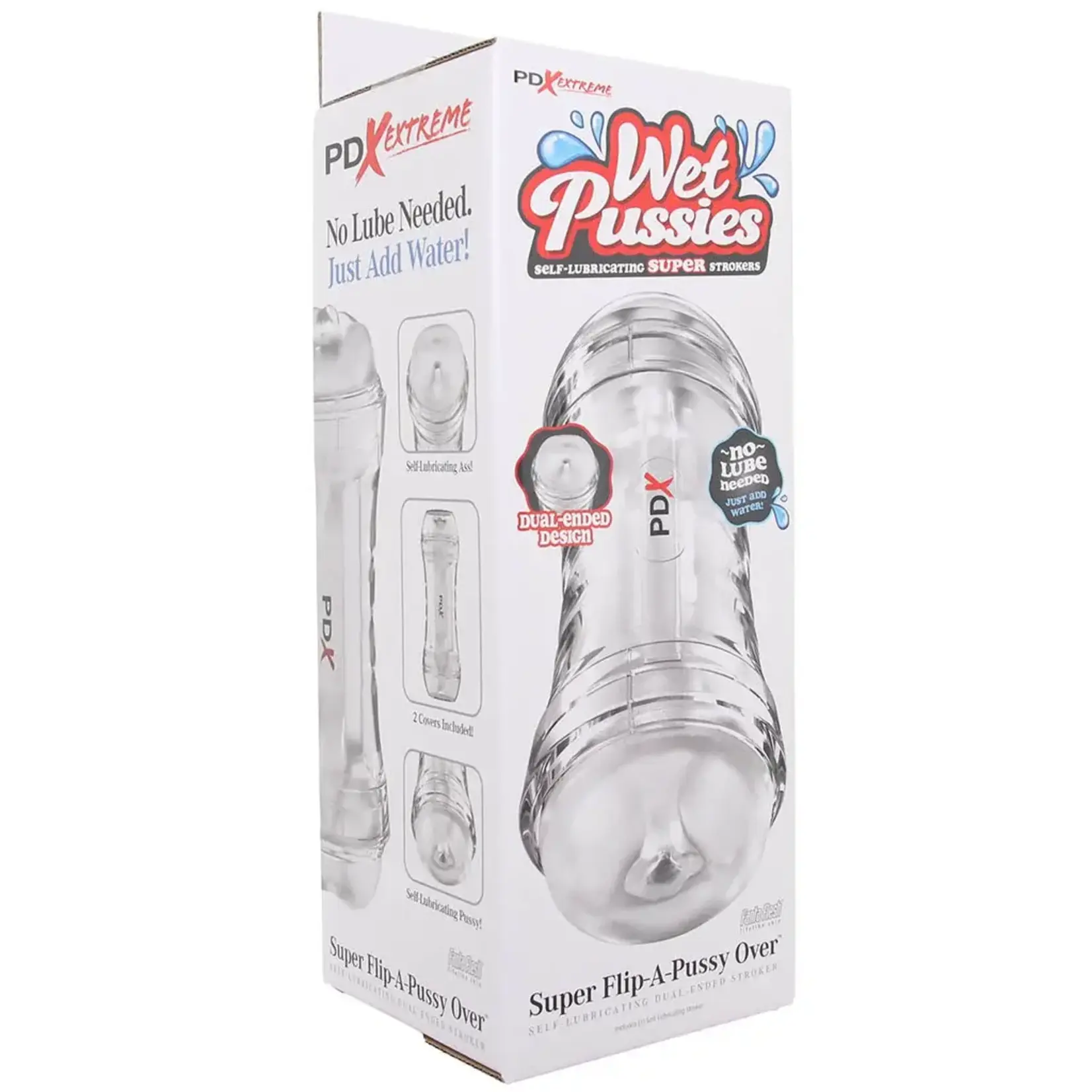 Pipedream PDX Extreme Wet Pussies Super Flip-A-Pussy Over Self-Lubricating Stroker - Frosted