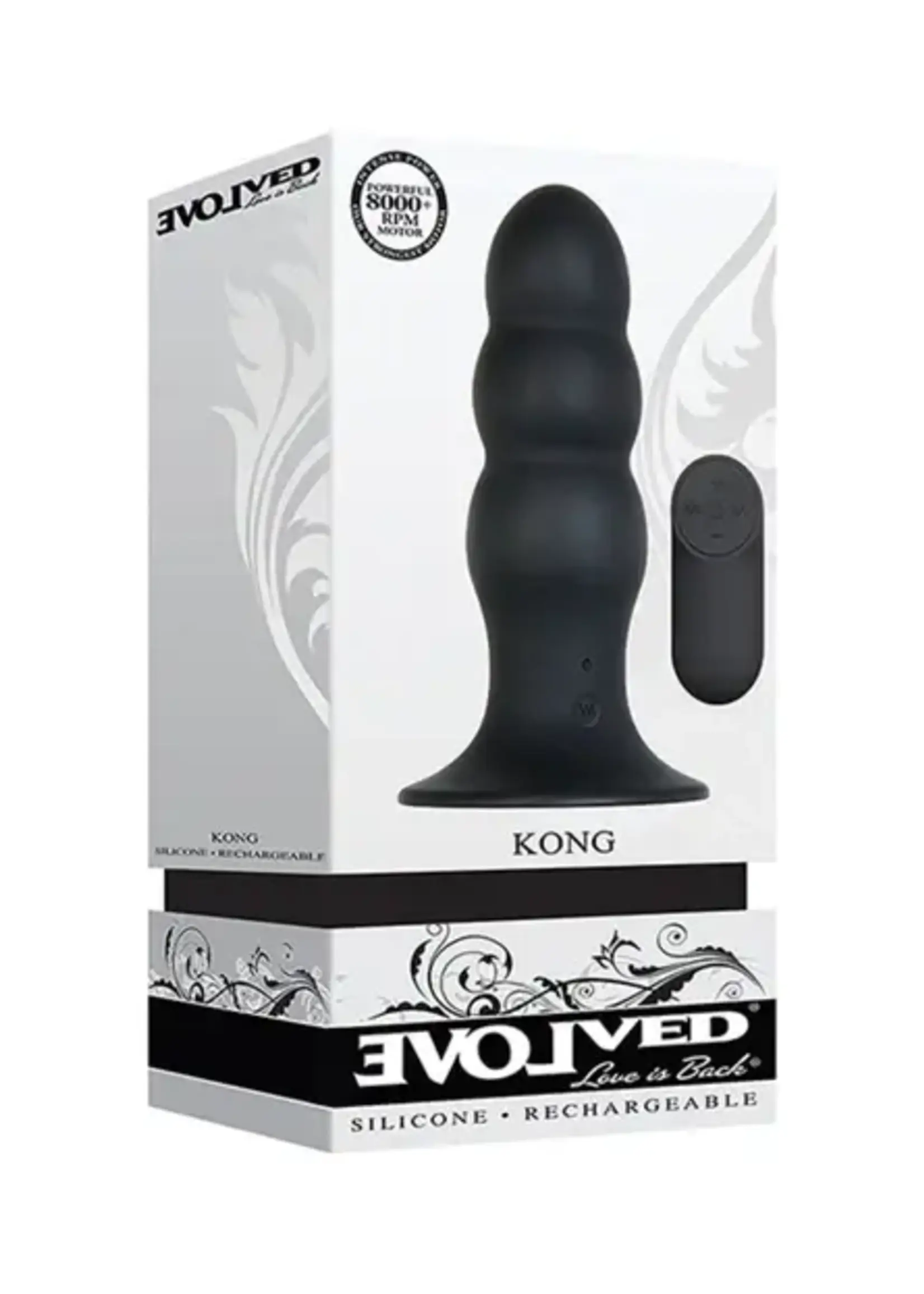 Evolved Novelties Evolved Kong Rechargeable Anal Plug - Black