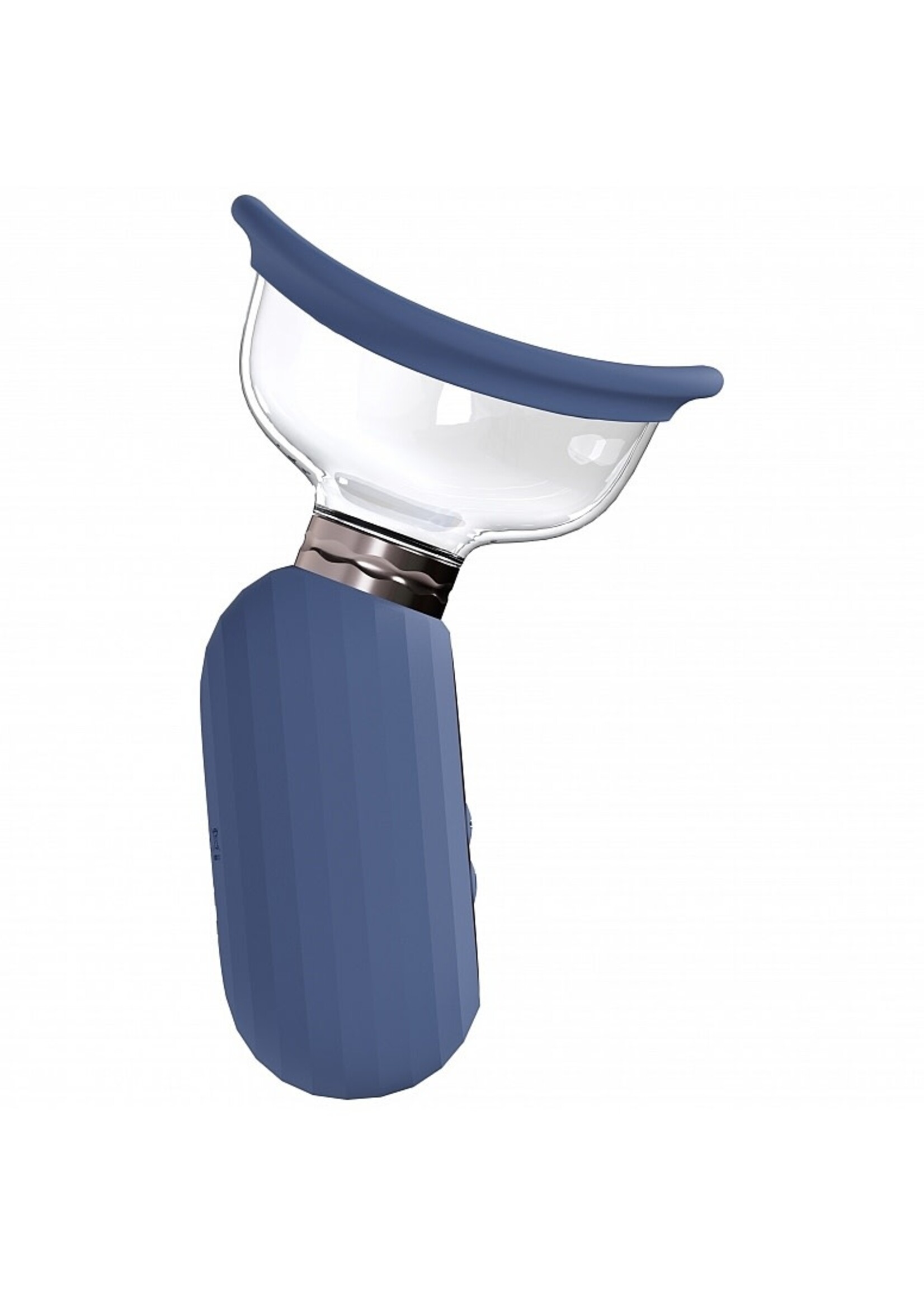 Shots Pumped Pumped Dazzling Automatic 5-Speed Silicone Rechargeable Vulva, Clitoral, Nipple & Breast Pump Blue