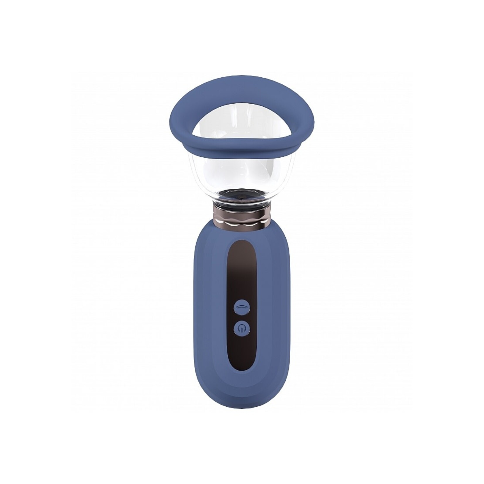 Shots Pumped Pumped Dazzling Automatic 5-Speed Silicone Rechargeable Vulva, Clitoral, Nipple & Breast Pump Blue