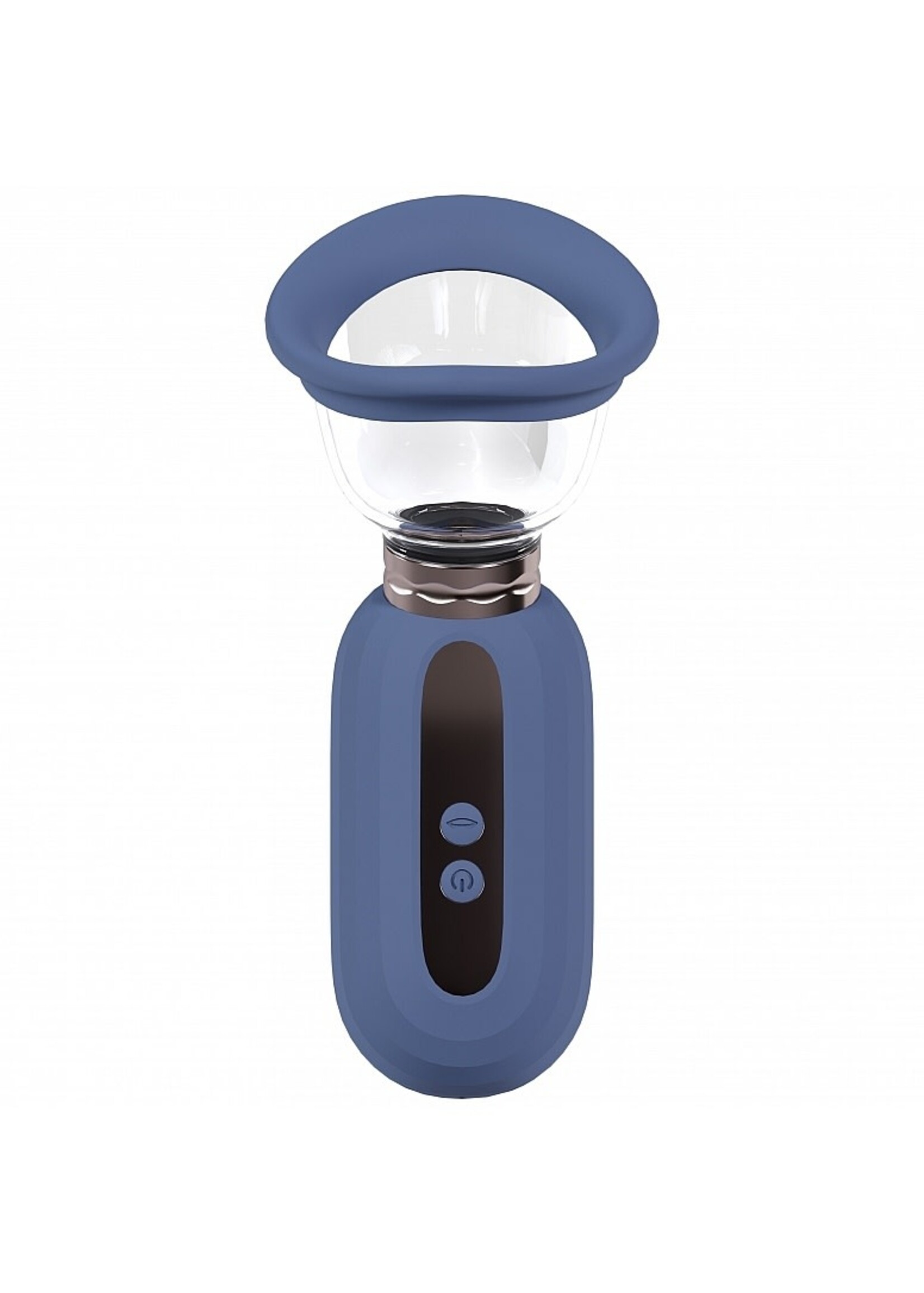 Shots Pumped Pumped Dazzling Automatic 5-Speed Silicone Rechargeable Vulva, Clitoral, Nipple & Breast Pump Blue