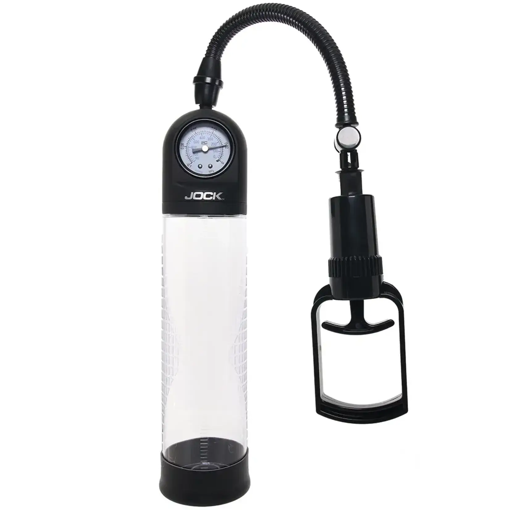 Curve Toys Pump Up Gauge Penis Pump With Pull Rod - Clear