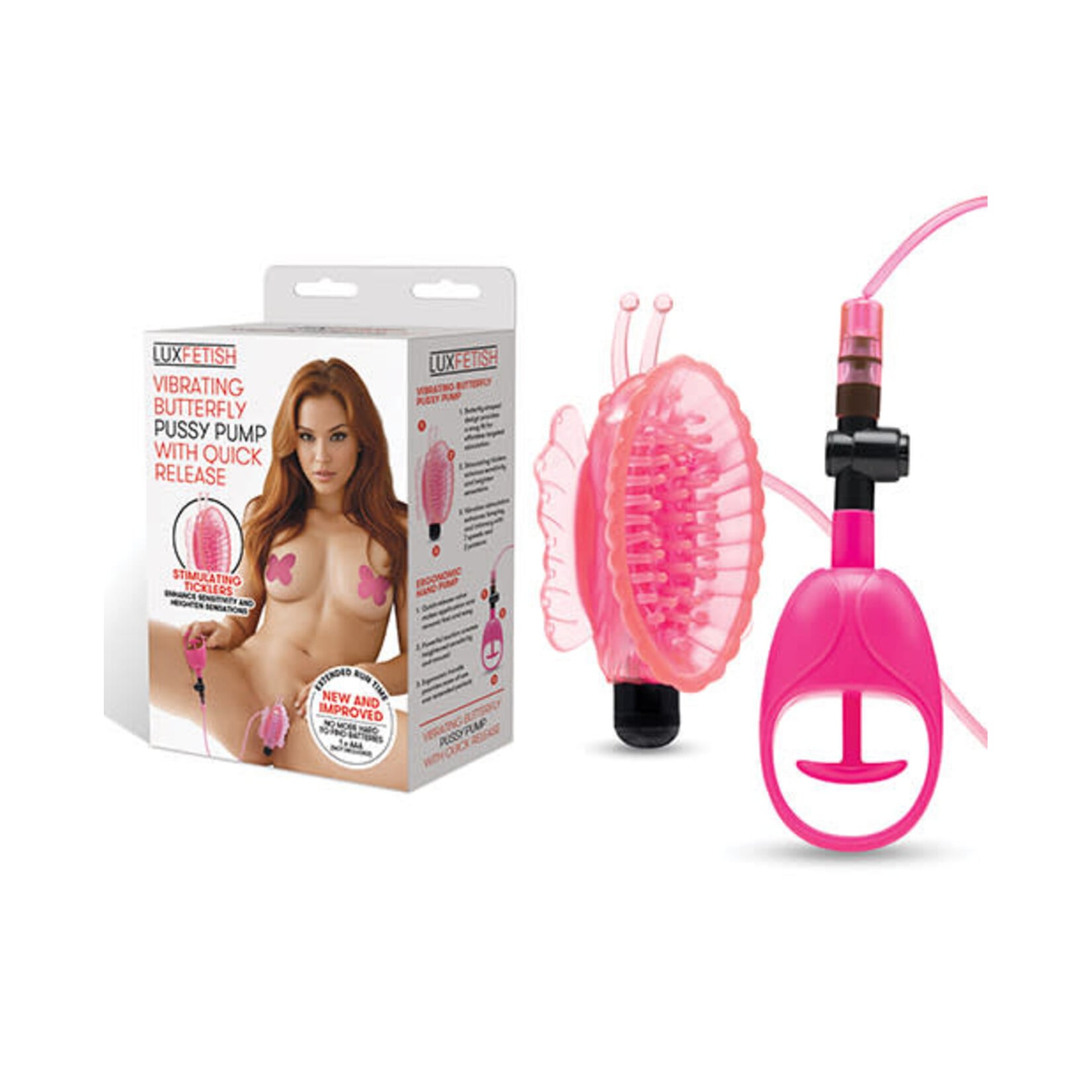 Lux Fetish Vibrating Butterfly Pussy Pump With Quick Release