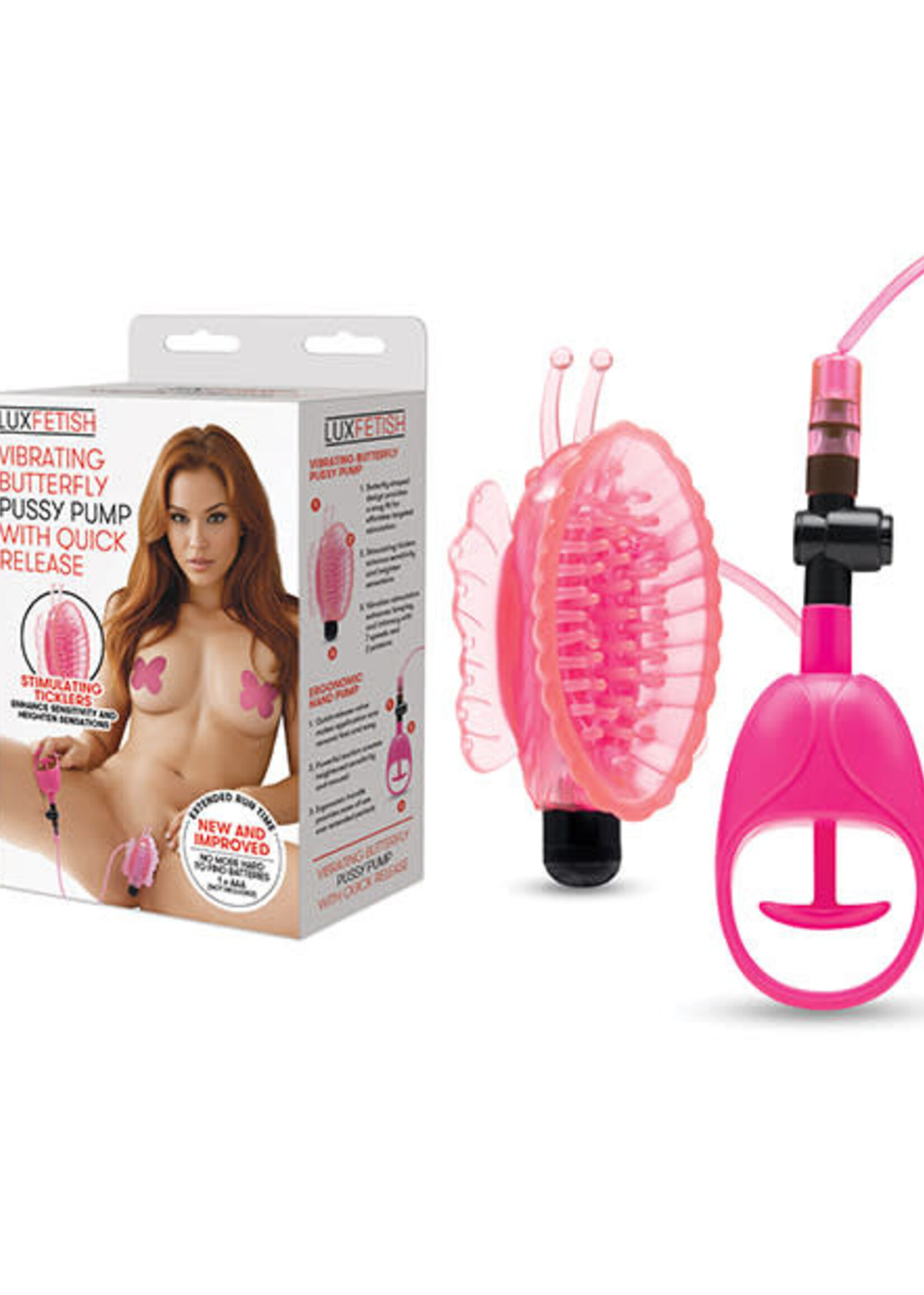 Lux Fetish Vibrating Butterfly Pussy Pump With Quick Release