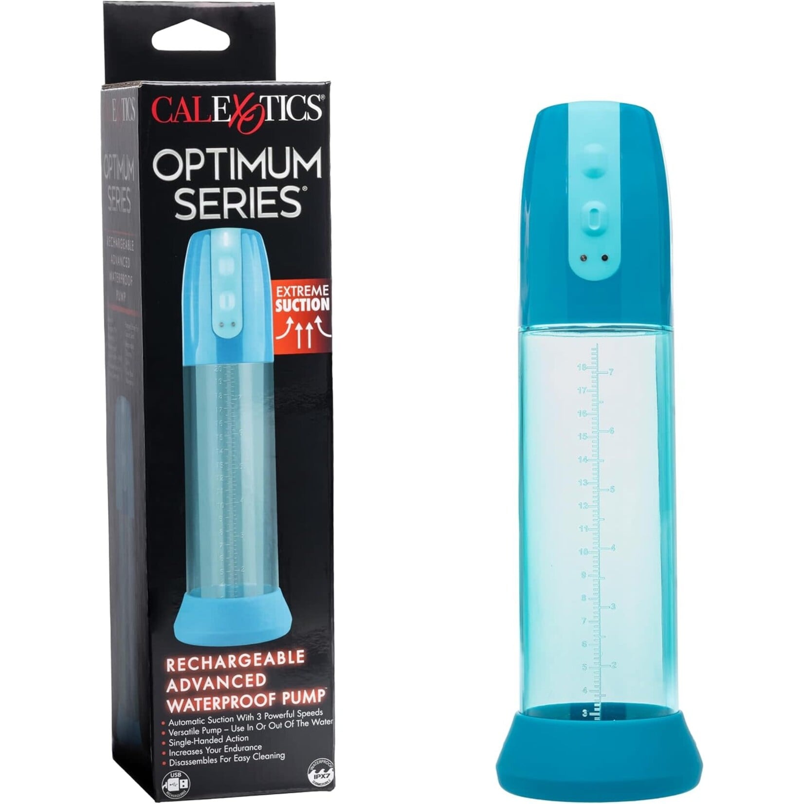 Calexotics Optimum Series Rechargeable Advanced Waterproof Pump - Blue