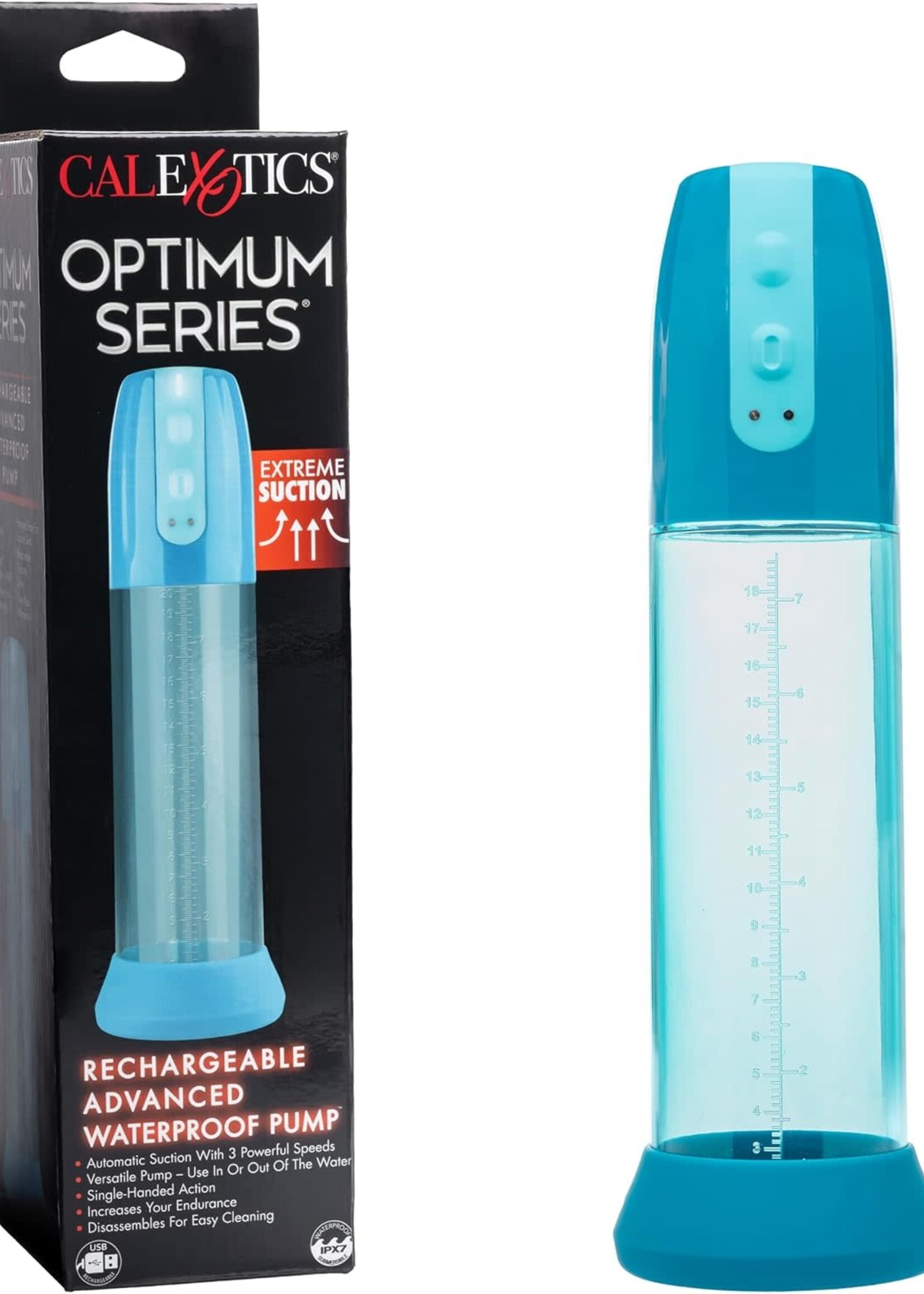 Calexotics Optimum Series Rechargeable Advanced Waterproof Pump - Blue