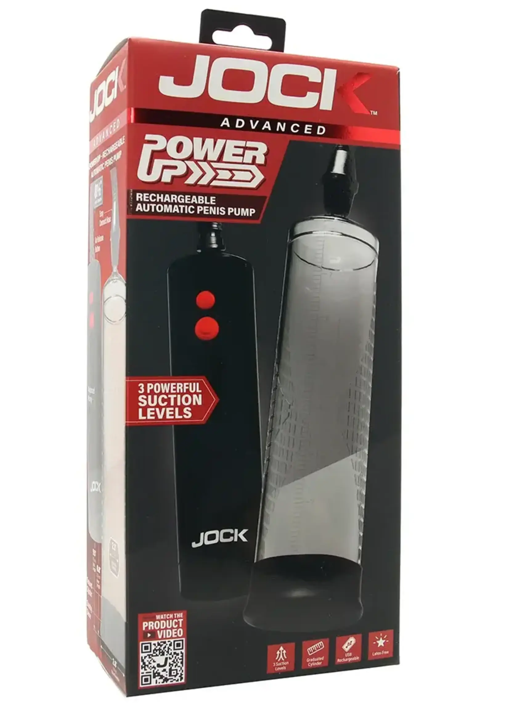 Curve Toys Power Up Rechargeable Automatic Penis Pump - Clear