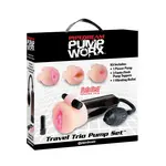 Pipedream Pump Worx Travel Trio 9 Piece Penis Pump and Pleasure Sleeve Set - Black and Vanilla