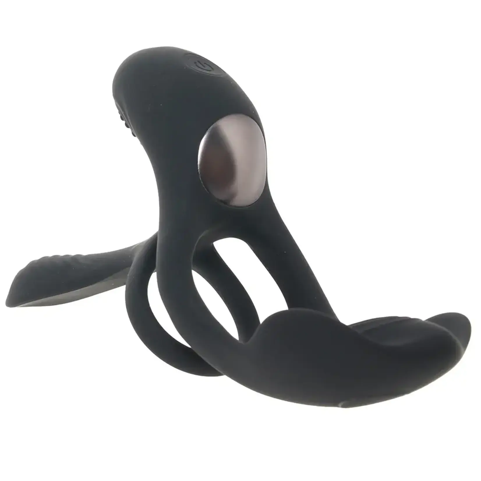 Shots Levelz Levelz Triple Motor Vibrating Silicone Rechargeable Cock Ring - Black