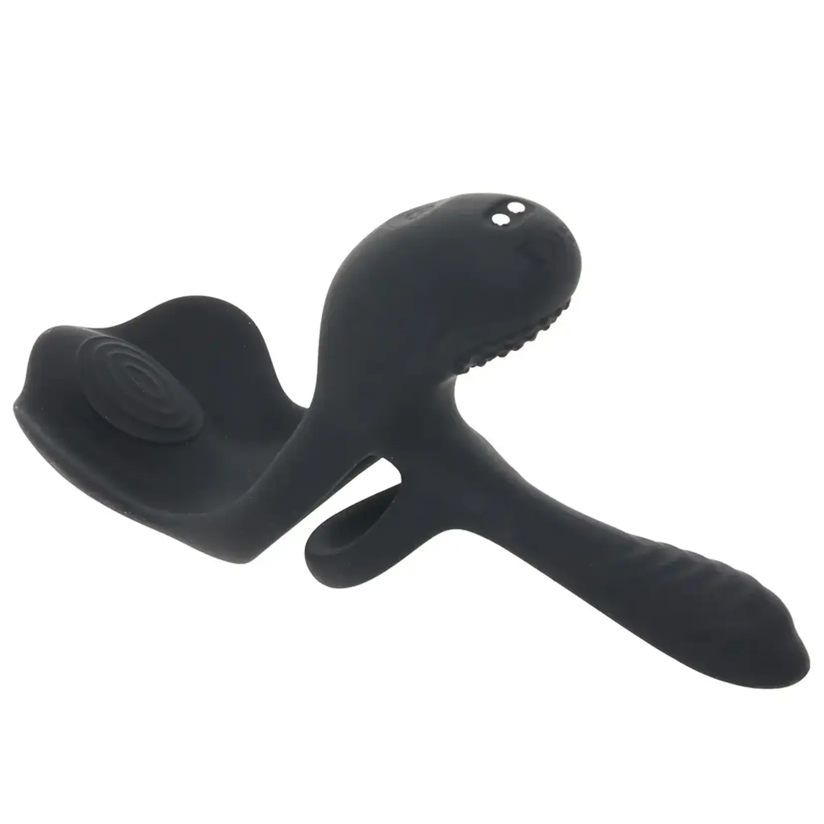 Shots Levelz Levelz Triple Motor Vibrating Silicone Rechargeable Cock Ring - Black