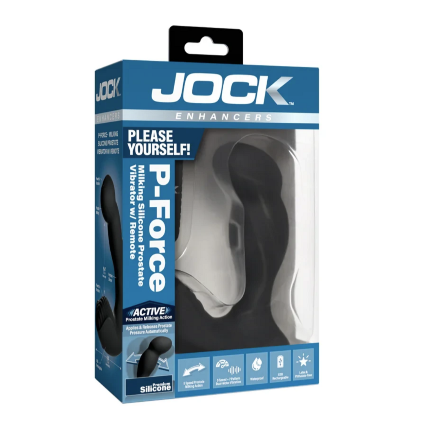 Curve Toys Jock Enhancers P-Force Milking Silicone Prostate Vibrator W/ Remote
