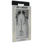 Sportsheets Sex & Mischief Shadow Bell Nipple Clit Jewelry - Black/Silver