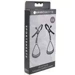 Sportsheets Velvet Noir Tuggable Nipple Clamps - Black