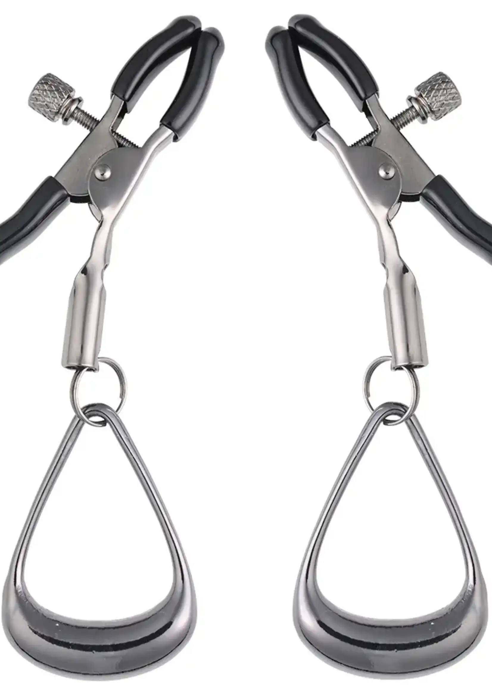 Sportsheets Velvet Noir Tuggable Nipple Clamps - Black