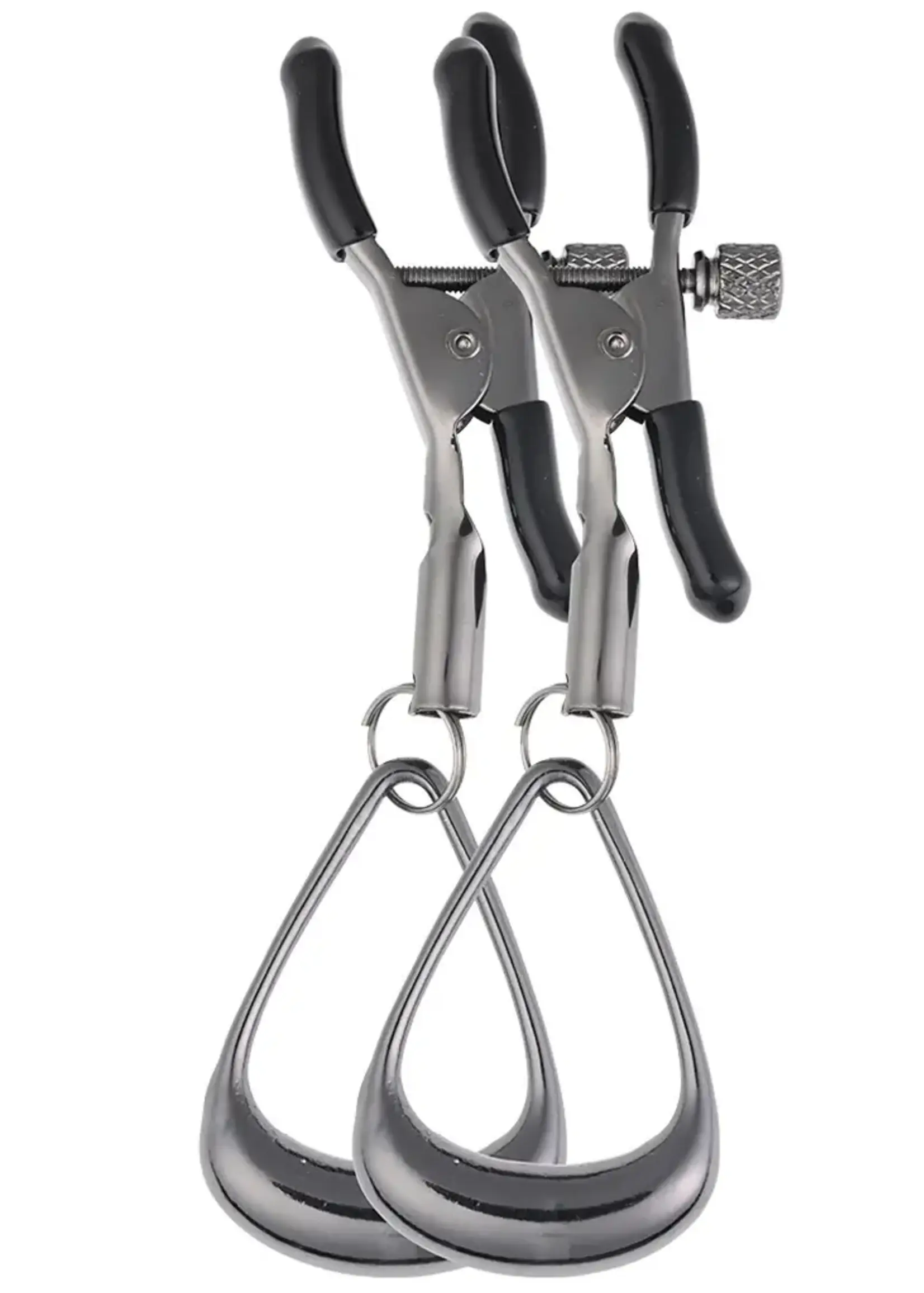 Sportsheets Velvet Noir Tuggable Nipple Clamps - Black