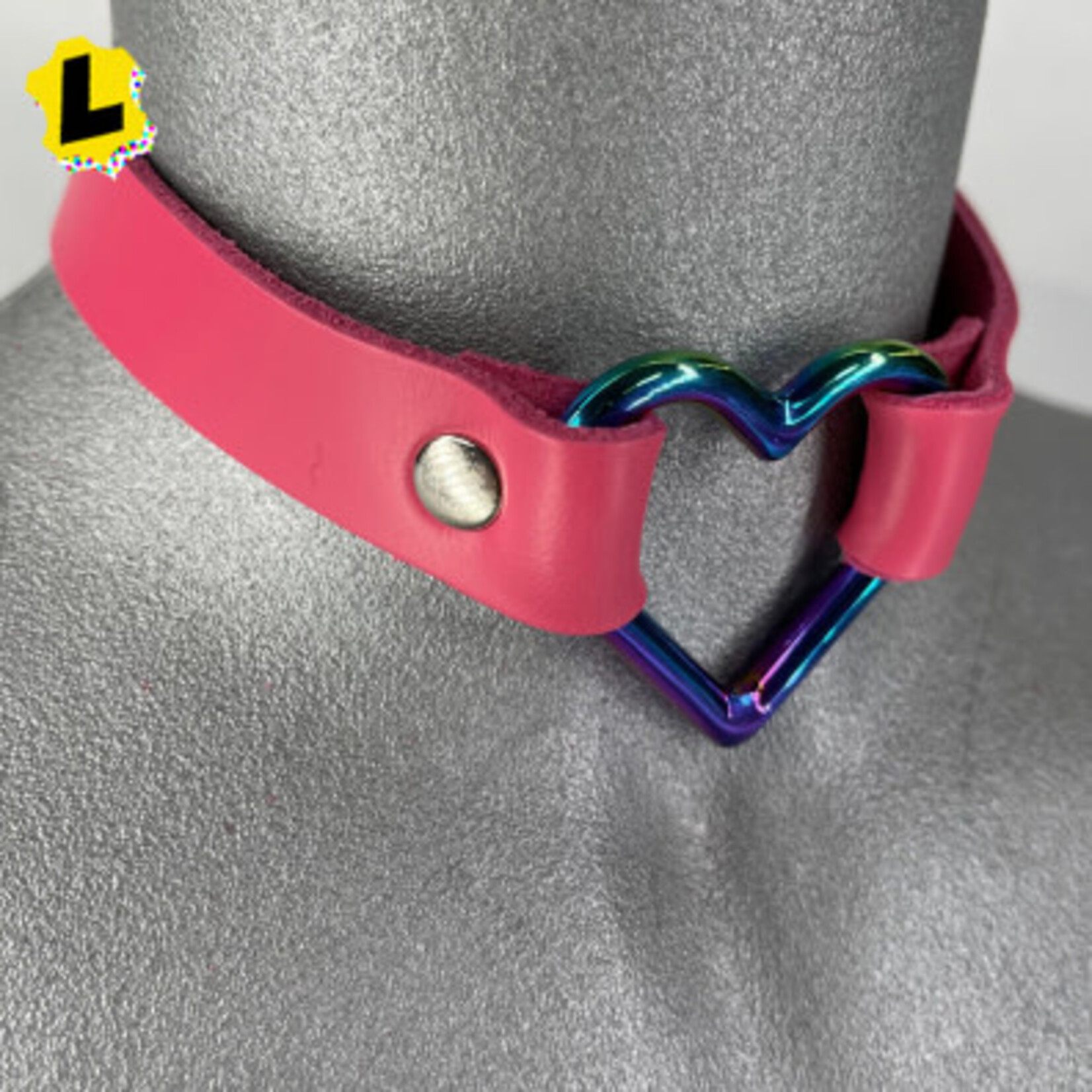 Kookie INTL Rainbow Heart Leather Collar