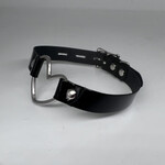 Kookie INTL Black Leather Buckle Heart Collar - M/L