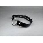 Kookie INTL Black Leather Buckle Heart Collar - M/L
