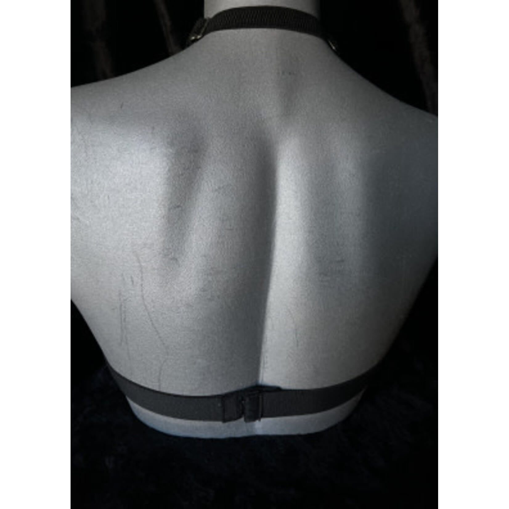 Kookie INTL Black Leather Open Cup Bra - O/S
