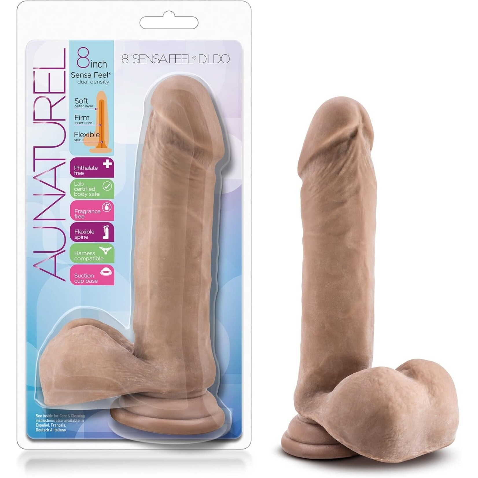 Blush Novelties Au Naturel 8 Inch Sensa Feel Dildo